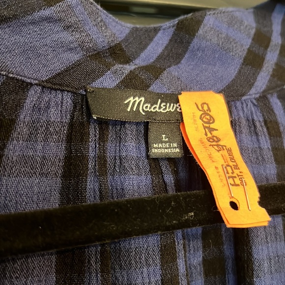 Madewell plaid blouse - size L - Picture 4 of 5